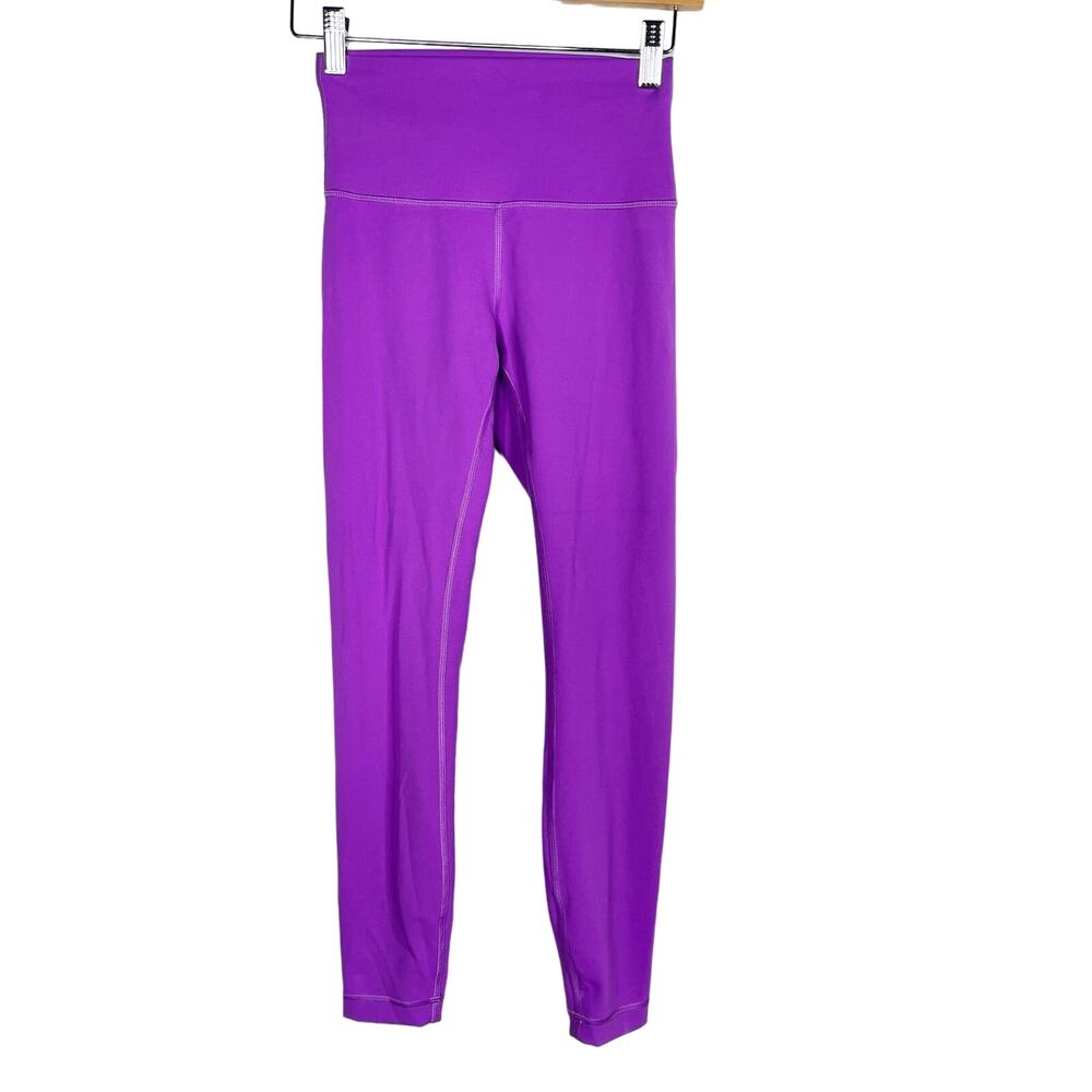 Lululemon Womens 4 Moonlit Magenta Purple Wunder Train High Rise Tight 25"